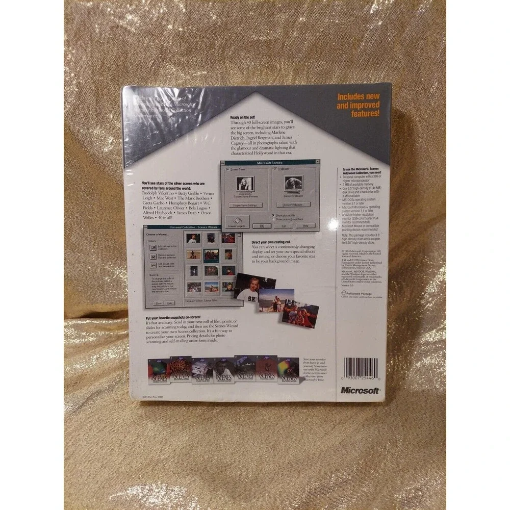 Microsoft Scenes Hollywood Collection Screen Saver Vintage Rare New NOS 1994
